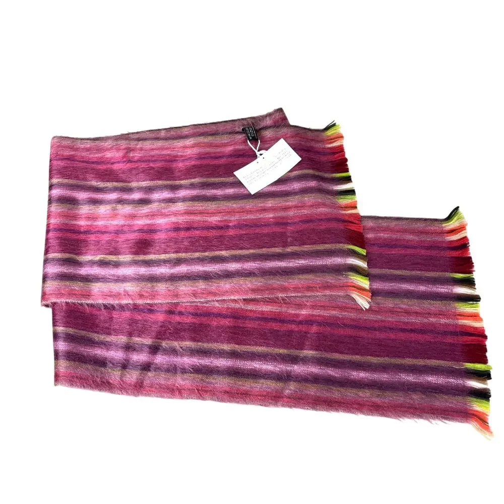 Shupaca Womens Multi Color Alpaca Pomegranate Soft Winter Scarf NEW Luxe